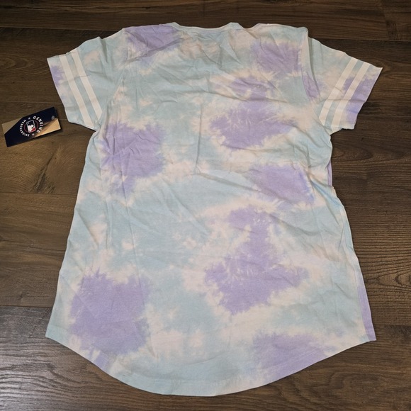 San Diego Padres Tie Dye Womens Short Sleeve M Majestic NWT Blue Green - Picture 3 of 6